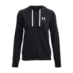 Bluza treningowa damska Under Armour Rival Terry Full Zip Hoodie. Czarne bluzy Under Armour, l, bez wzorów, sportowe, bez ramiączek, bez kaptura. Za 129.99 zł.