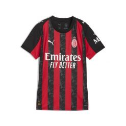 Damska koszulka domowa AC Milan 25/26 PUMA. Czarne t-shirty sportowe Puma, m, bez wzorów, bez ramiączek, do piłki nożnej. W wyprzedaży za 398.65 zł.