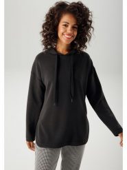 Aniston Bluza w kolorze czarnym rozmiar: 48. Czarne bluzy Aniston, bez wzorów, z kapturem. Za 83.03 zł.