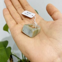 Pierścionek Agat Druza Jasnozielona rozmiar 11,5. Szare pierścionki Brazi druse jewelry, z agatem. W wyprzedaży za 125.00 zł.