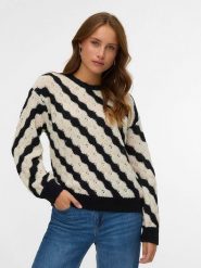 Vero Moda Sweter w kolorze czarno-beżowym rozmiar: M. Brązowe swetry Vero Moda, m, bez wzorów, bez ramiączek. Za 91.99 zł.