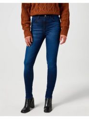 WRANGLER DAMSKIE SPODNIE JEANSOWE HIGH SKINNY SOLSTICE BLUE 112358235 W27H018359. Niebieskie jeansy Wrangler, l, bez wzorów, z jeansu. Za 229.99 zł.