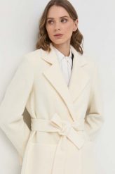 MAX&Co. płaszcz wełniany kolor beżowy przejściowy niezapinany. Brązowe płaszcze MAX&Co., bez wzorów, z wełny, bez kaptura. Za 2,399.90 zł.