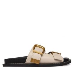 Klapki Steve Madden. Brązowe klapki Steve Madden, bez wzorów, bez obcasa, bez zapięcia. Za 429.99 zł.