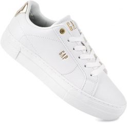 Damskie buty sneakersy sportowe ekoskóra białe GAP PORTLAND. Białe buty treningowe GAP, na lato, bez wzorów, z gumy, bez zapięcia, trekkingowe. Za 169.00 zł.