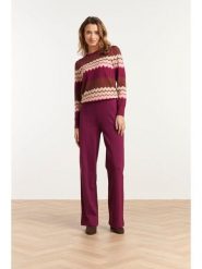 Smashed Lemon Spodnie w kolorze ciemnofioletowym rozmiar: XS. Różowe spodnie materiałowe Smashed Lemon, bez wzorów, z materiału, z podwyższonym stanem. Za 104.99 zł.