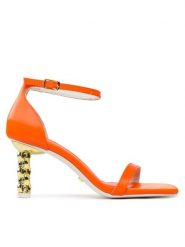 Kat Maconie Sandały Adela Pomarańczowy. Brązowe sandały Kat Maconie, bez wzorów, ze skóry, bez obcasa, na szpilce, bez zapięcia. Za 779.99 zł.