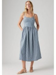 Levi's Sukienka w kolorze błękitno-białym rozmiar: S. Białe sukienki Levi's, na co dzień, s, bez wzorów, z bawełny, bez kołnierzyka, bez ramiączek, maxi, proste. Za 152.26 zł.
