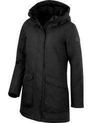 Westfjord Parka "Krafla" w kolorze czarnym rozmiar: S. Czarne płaszcze Westfjord, m, z aplikacjami, ze skóry, bez kaptura. Za 291.25 zł.