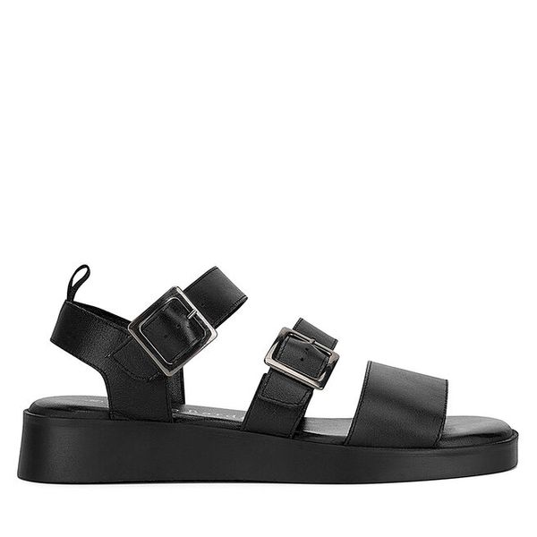 Sandały Sergio Bardi. Czarne sandały Sergio Bardi, bez wzorów, bez obcasa, na płaskiej podeszwie, bez zapięcia. Za 249.99 zł.