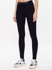 Tommy Hilfiger Legginsy UW0UW04524 Granatowy Slim Fit. Niebieskie legginsy Tommy Hilfiger, bez wzorów, z bawełny. Za 149.99 zł.