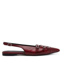 Baleriny Vagabond Shoemakers. Czerwone baleriny Vagabond Shoemakers, bez wzorów, bez obcasa, bez zapięcia. Za 289.99 zł.