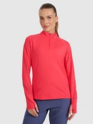4F Bluza do biegania regular szybkoschnąca damska - czerwona XS. Czerwone bluzy bez kaptura 4f, xs, bez wzorów, z materiału, bez kaptura, do biegania. Za 199.99 zł.