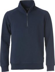 Clique Classic Half Zip bluza ½ zip unisex z ukrytą kieszenią boczną – dark navy. Niebieskie bluzy CLIQUE, m, bez wzorów, z bawełny, bez ramiączek, bez kaptura. Za 219.96 zł.