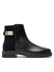 Tommy Hilfiger Botki FW0FW08336 Czarny. Czarne botki Tommy Hilfiger, bez wzorów, ze skóry, bez obcasa, na płaskiej podeszwie, bez zapięcia. Za 379.99 zł.