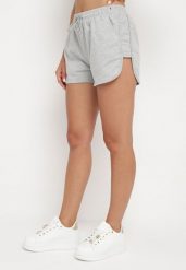 Jasnoszare Dresowe Szorty z Bawełną High Waist Floratess. Szare szorty Born2be, bez wzorów, z bawełny, biznesowe. W wyprzedaży za 25.49 zł.