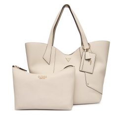 Torebka Guess. Brązowe shopper bag Guess, z aplikacjami, bez dodatków. Za 749.99 zł.
