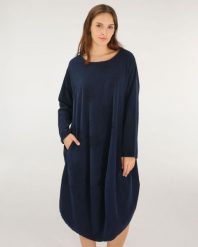 Granatowa sukienka midi. Sukienki Unisono, l, bez wzorów, z bawełny, bez kołnierzyka, bez ramiączek, midi. Za 249.00 zł.