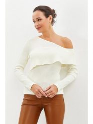 Milan Kiss Bluzka w kolorze białym rozmiar: S. Brązowe bluzki Milan Kiss, s, bez wzorów, bez kołnierzyka, bez ramiączek. Za 104.99 zł.