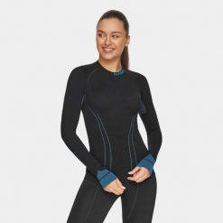 Bluza termoaktywna trekkingowa damska Alpinus Tactical Base Layer. Czarne bluzy Alpinus, l, bez wzorów, bez kaptura. Za 159.00 zł.
