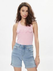 Liu Jo Top MA4327 J4695 Różowy Slim Fit. Czerwone topy Liu Jo, s, bez wzorów, z wiskozy, bez kołnierzyka, bez ramiączek. Za 139.99 zł.