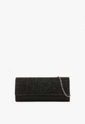 Czarna Cyrkoniowa Torebka Kopertówka Vices Devrina. Czarne torebki klasyczne Renee, bez wzorów, eleganckie, na ramię, bez dodatków. Za 49.99 zł.