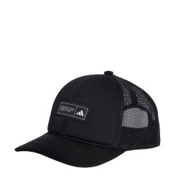 Czapka Snapback Trucker. Czarne czapki z daszkiem adidas, bez wzorów, z materiału, sportowe. Za 119.00 zł.