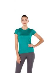 Koszulka turystyczna damska Woolona Pera 100% Merino. Zielone t-shirty sportowe WOOLONA, m, bez wzorów, z materiału, bez ramiączek, na fitness i siłownię. Za 261.00 zł.