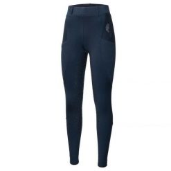 Legginsy do jazdy konnej damskie Start Kensington elastyczne, z pełnym lejem. Niebieskie legginsy START, bez wzorów, sportowe. Za 212.99 zł.