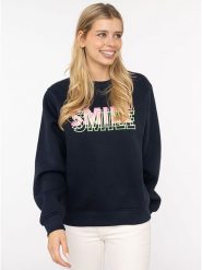 Zwillingsherz Bluza "Smile" w kolorze granatowym rozmiar: L/XL. Niebieskie bluzy Zwillingsherz, l, bez wzorów, bez kaptura. Za 167.28 zł.