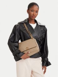 Tory Burch Torebka Charlie Quilted Shoulder Bag 185828 Kremowy. Białe torebki klasyczne Tory Burch, bez wzorów, ze skóry, bez dodatków. Za 3,029.00 zł.