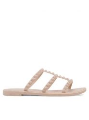JENNY Klapki CT1011-7 Beżowy. Brązowe klapki Jenny, bez wzorów, ze skóry, bez obcasa, bez zapięcia. Za 39.99 zł.