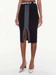 KARL LAGERFELD Spódnica ołówkowa 221W1325 Czarny Slim Fit. Czarne spódnice KARL LAGERFELD, xs, bez wzorów, z wiskozy, ołówkowe. Za 949.99 zł.