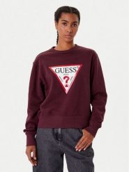 Guess Bluza W2YQ16 KBA11 Bordowy Regular Fit. Czerwone bluzy Guess, s, z aplikacjami, z bawełny, bez ramiączek, bez kaptura. Za 229.99 zł.