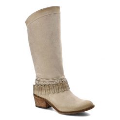 Beżowe Kozaki Damiss Skórzane Obuwie Damskie. Brązowe kozaki DAMISS, na wiosnę, bez wzorów, boho, bez obcasa, bez zapięcia. Za 359.00 zł.