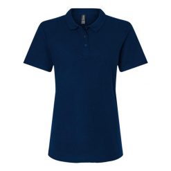 Damska Koszulka Polo Pique Soft Touch. Niebieskie t-shirty sportowe GILDAN, xl, bez wzorów, bez ramiączek. Za 50.99 zł.