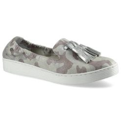 Srebrne Espadryle Lemar Damskie Stylowe Obuwie. Szare espadryle Lemar, z aplikacjami, ze skóry, eleganckie, bez obcasa, na obcasie. Za 159.00 zł.