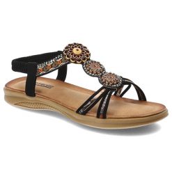 Czarne Sandały Artiker Modne Obuwie Damskie W Stylu Boho. Czarne sandały Artiker, bez wzorów, ze skóry ekologicznej, boho, bez obcasa, bez zapięcia. Za 109.00 zł.