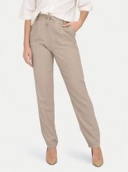 ONLY Spodnie materiałowe Caro Poptrash 15278710 Beżowy Comfort Fit. Brązowe spodnie materiałowe ONLY, bez wzorów, z materiału. Za 109.99 zł.