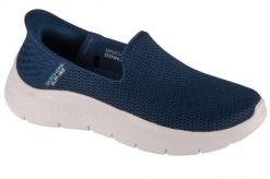 Buty sportowe Sneakersy damskie, Slip-Ins: GO WALK Flex - Relish. Niebieskie buty treningowe Skechers, bez wzorów, z materiału, przed kostkę, bez zapięcia, trekkingowe. Za 289.99 zł.