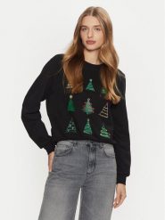 ONLY Bluza Yda Xmas 15270956 Czarny Regular Fit. Czarne bluzy ONLY, m, bez wzorów, z bawełny, bez kaptura. Za 109.99 zł.