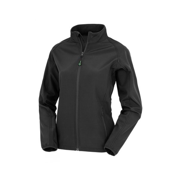 Damska kurtka z recyklingu Result Softshell. Czarne kurtki RESULT, bez wzorów, z softshellu, bez kaptura. Za 161.50 zł.