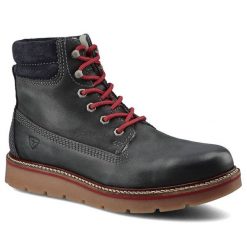 Granatowe Botki Tamaris Damskie Skórzane Obuwie. Niebieskie buty trekkingowe Tamaris, na jesień, ze skóry, bez zapięcia. Za 249.00 zł.