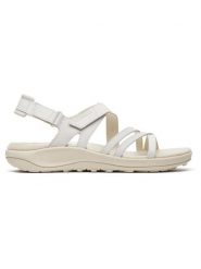 Merrell Skórzane sandały "Harbor Backstrap" w kolorze białym rozmiar: 42. Białe sandały Merrell, bez wzorów, klasyczne, z otwartym noskiem, bez obcasa, bez zapięcia. Za 184.46 zł.