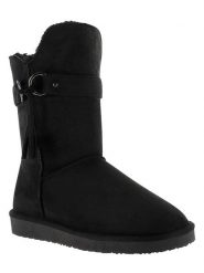 ISLAND BOOT Kozaki zimowe "Crawford" w kolorze czarnym rozmiar: 36. Czarne kozaki Island Boot, na zimę, bez wzorów, z materiału, eleganckie, bez obcasa, bez zapięcia. Za 118.99 zł.