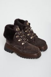 Trapery damskie zamszowe BALDININI. Traperki Baldinini, bez wzorów, z zamszu, bez obcasa, bez zapięcia. Za 2,759.00 zł.