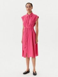 United Colors Of Benetton Sukienka letnia 4AGHDV0B1 Różowy Regular Fit. Czerwone sukienki United Colors Of Benetton, xl, bez wzorów, ze lnu, bez kołnierzyka, bez ramiączek. Za 399.99 zł.