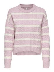 ONLY Sweter w kolorze jasnoróżowym rozmiar: XS. Różowe swetry ONLY, xs, bez wzorów, ze splotem, bez ramiączek. Za 113.99 zł.