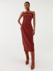 Patrizia Pepe Sukienka koktajlowa 8A1202/A6F5-R799 Czerwony Slim Fit. Czerwone sukienki Patrizia Pepe, bez wzorów, z syntetyku, wizytowe, bez kołnierzyka, bez ramiączek. Za 2,349.00 zł.