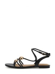 Guess Sandały 182994 Czarny. Czarne sandały Guess, z aplikacjami, bez obcasa, na słupku, bez zapięcia. Za 494.99 zł.